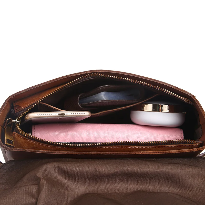 Женская сумка мессенджер из натуральной воловьей кожи винтажная через плечо