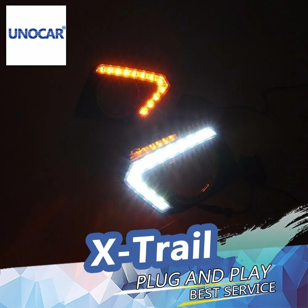 UNOCAR для Nissan X-trail PDF T32 2014 2015 2016 желтый сигнал Функция Водонепроницаемый 12 В