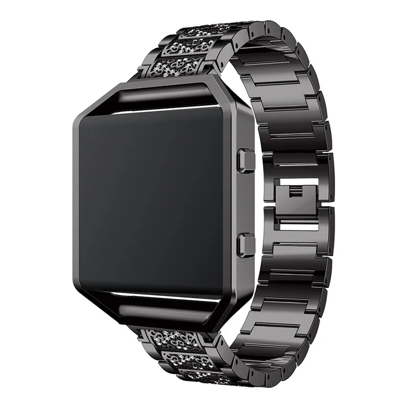 Ремешок для часов из нержавеющей стали для Fitbit Blaze, сменный металлический чехол с браслетом из горного хрусталя, ремешок для часов