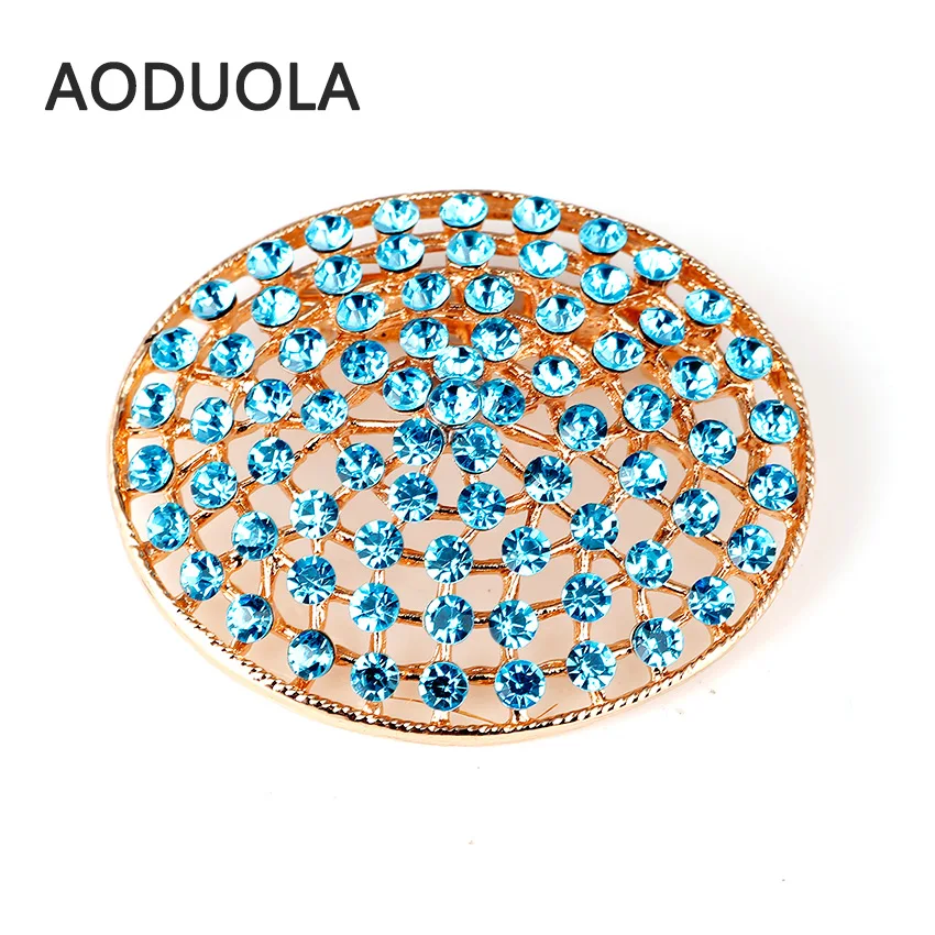 Женская круглая Брошь Стразы свадебная брошь с цветными стразами | Украшения и