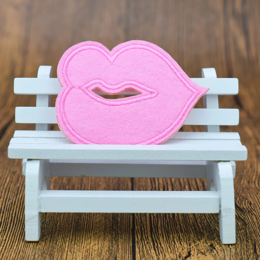 5 шт розовый поцелуй губы нашивки для одежды вышитые патчи приклеивания утюгом