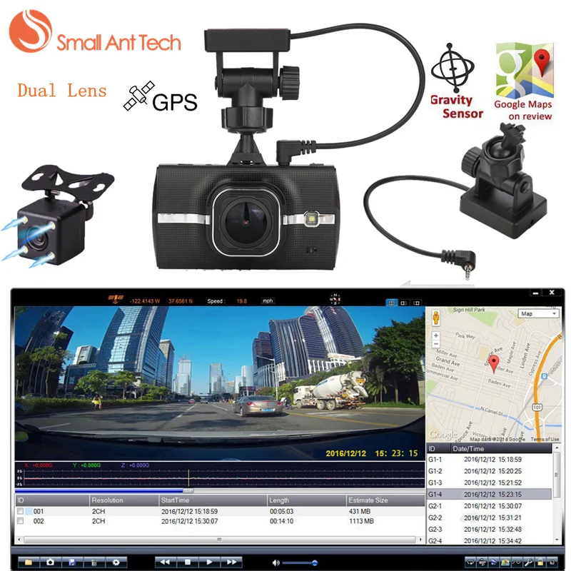 Smallanttech Full HD Видеорегистраторы для автомобилей GPS трекер тире Камера Cam 3 дюйма 1080 P