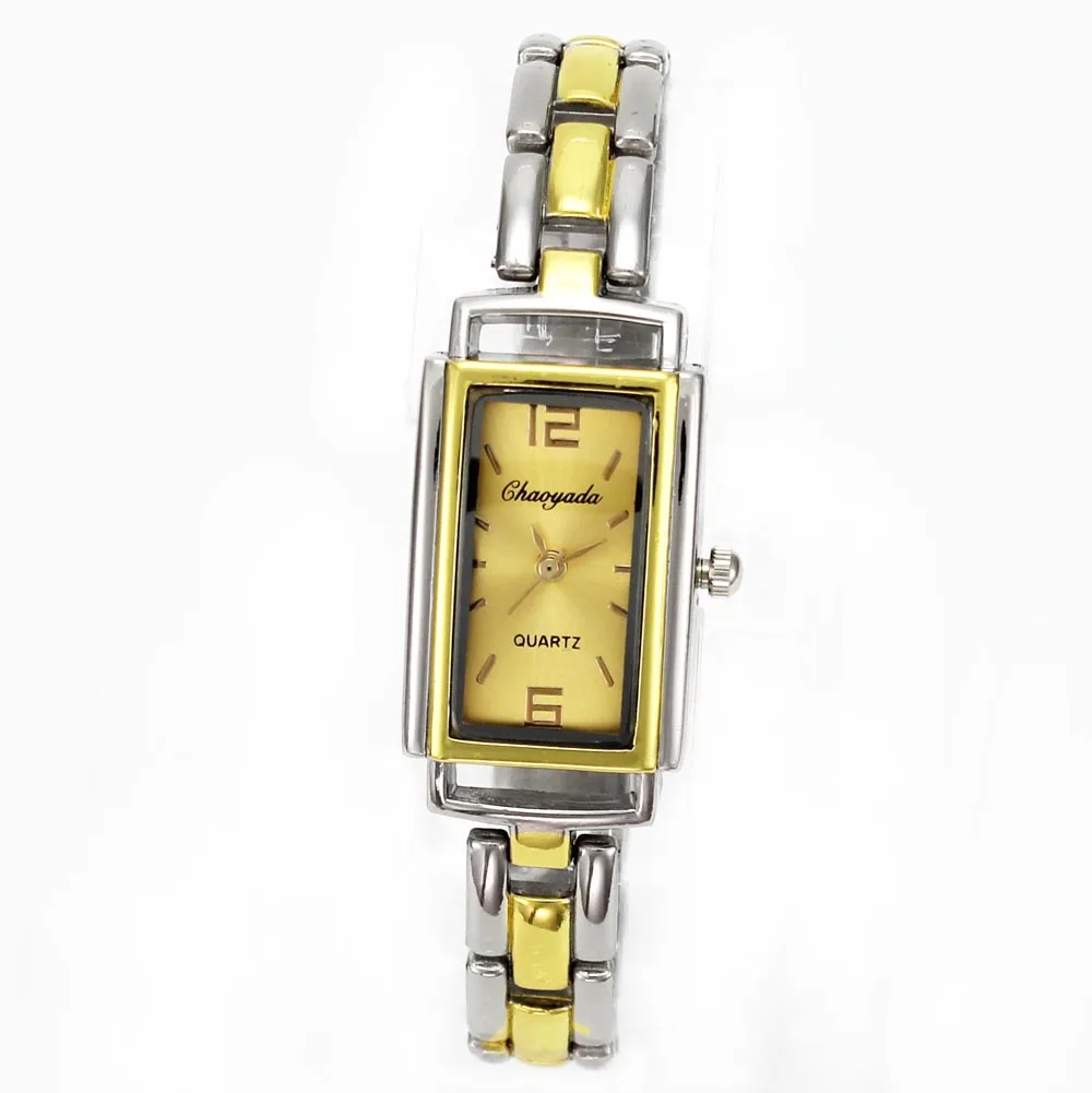 Элегантные Простые Женская Мода прямоугольник Дело браслет часы женские цепи