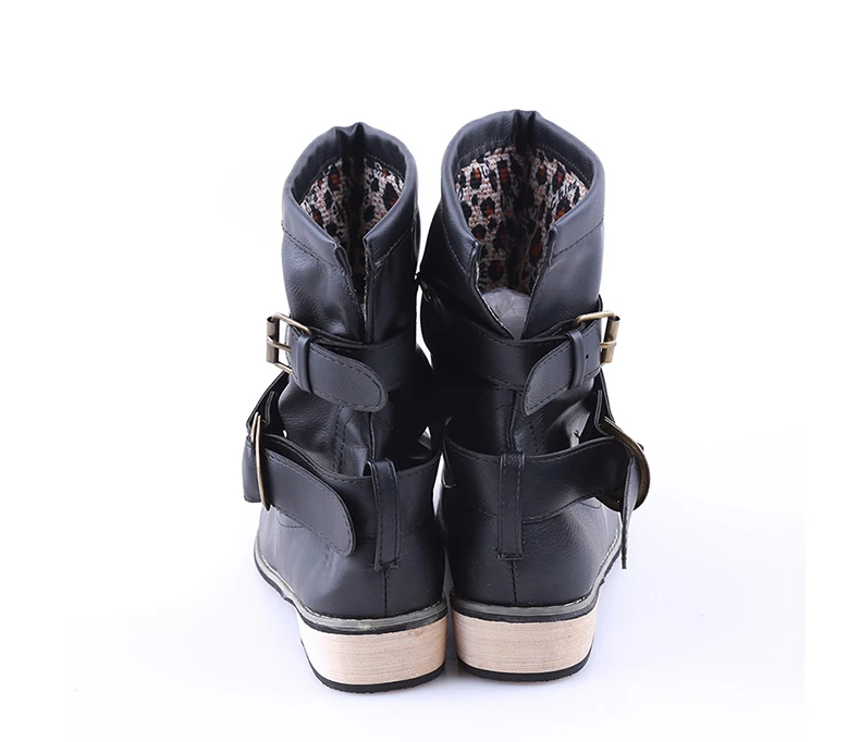 Women Sport Hiking Shoes PU Leather Motorcycle Boots Biker Punk Combot Booties Platform Ankle | Спорт и развлечения