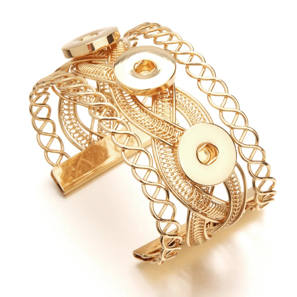 Кнопки Золотые украшения цинковый сплав Браслет манжета 3 Пуговицы оснастки