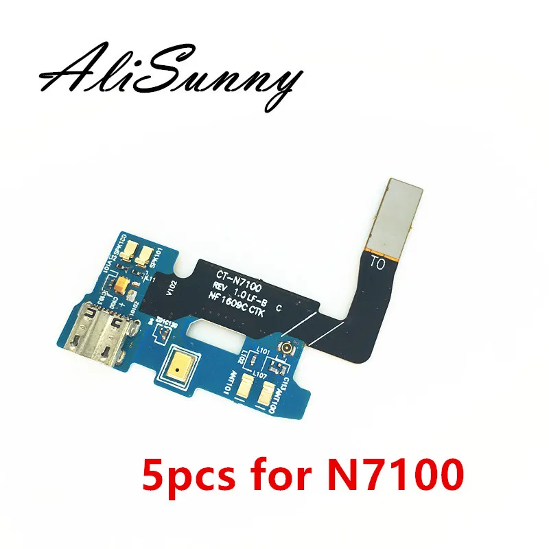 Гибкий кабель зарядного порта AliSunny 5 шт. для SamSung Note 2 N7100 соединитель USB док станции