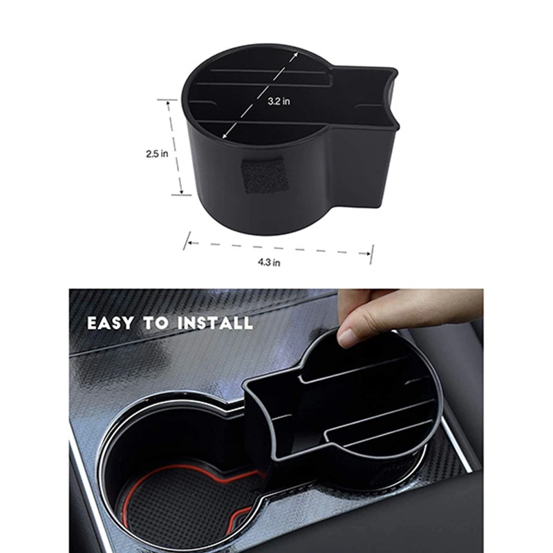 

Cup Holder Storage for Tesla Model 3 All Model Holder Organizer for Phone Cards Coins Pens