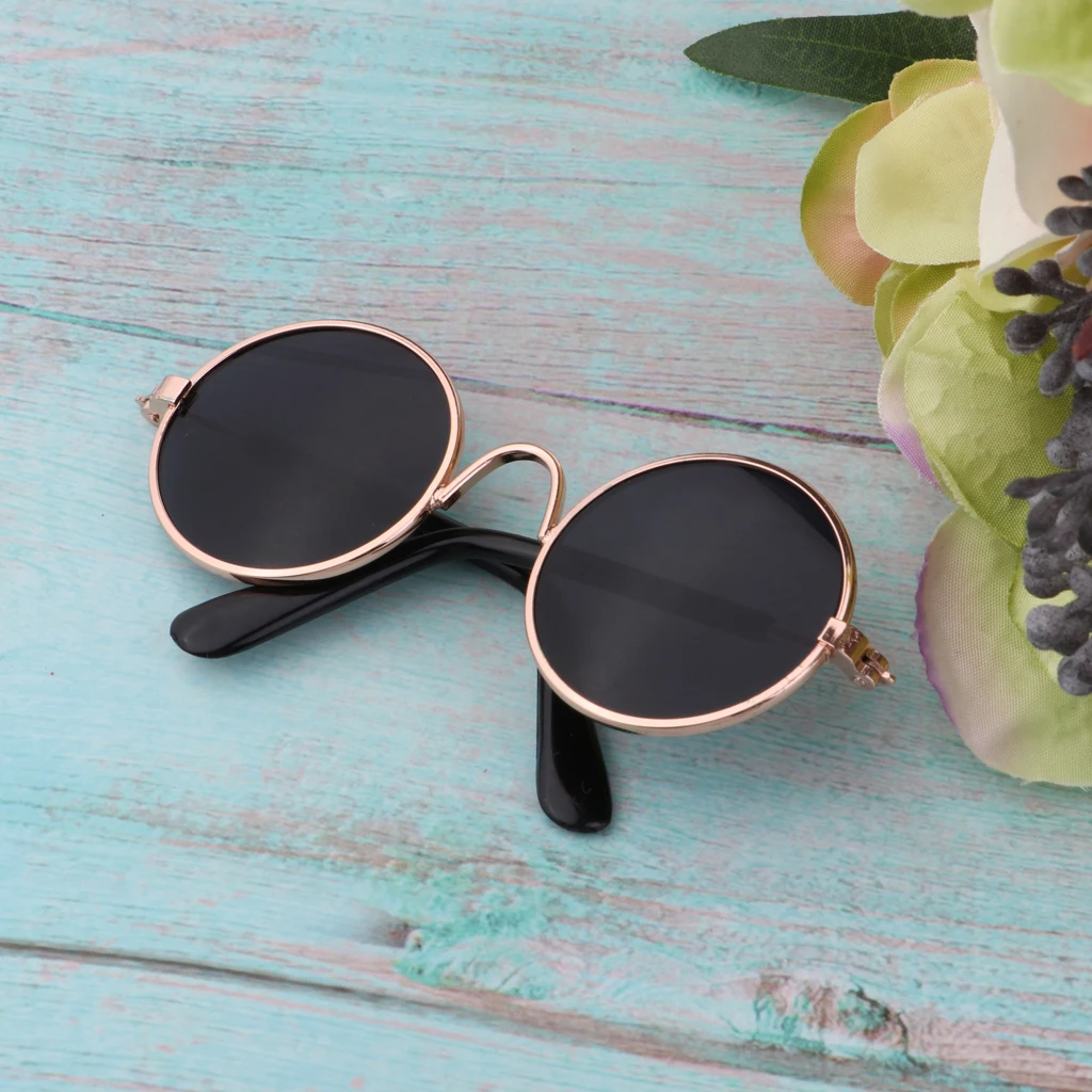

1/6 BJD Doll Eyegalsses Eyewear Golden Frame for Blythe Dolls Black Dolls Eyewear Glasses BJD Doll Accessories