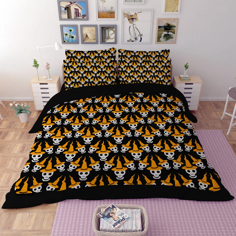 3d Head/Cranium Bedding Skull Duvet Cover Set 3/4Pcs Twin or Single/Full/Queen Size Without Comforter Free Shipping | Дом и сад