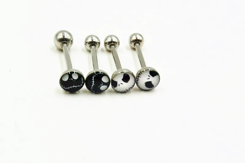 

LOT50pcs Surgical Steel Jack Tongue Ring Bar Nipple Straight Barbells Body Piercing 14G~1.6mm NEW Arrived