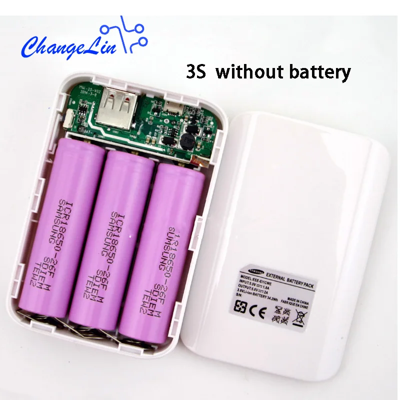 9000mAh 5V 1.8A 3S Мобильный Внешний Аккумулятор Чехол 18650 литиевая батарея плата для