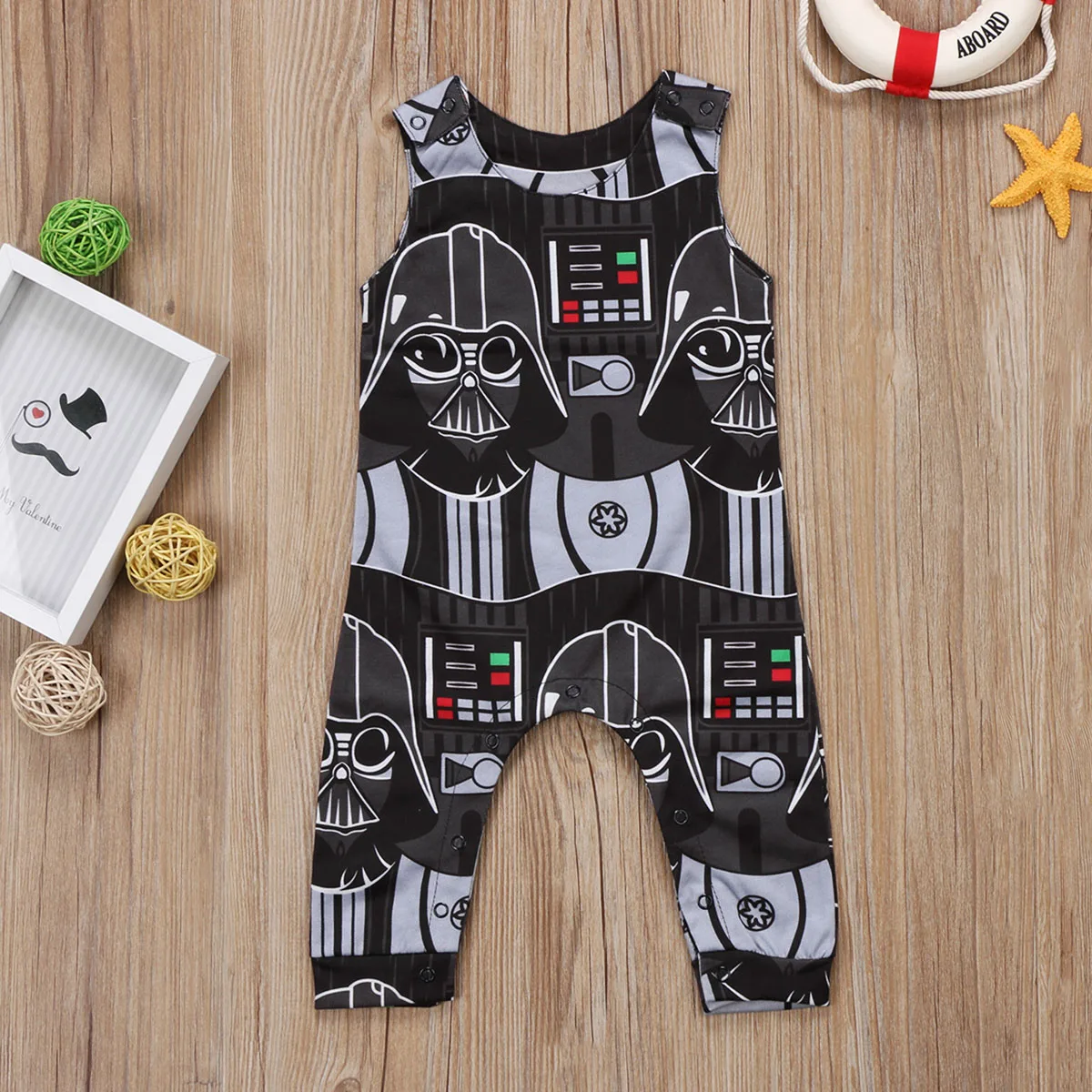 Pudcoco 2017 Cute Toddler Kids Baby Boys Star Wars Romper Sleeveles Jumpsuit Personality Clothes Outfits Novelty 0-3Y |