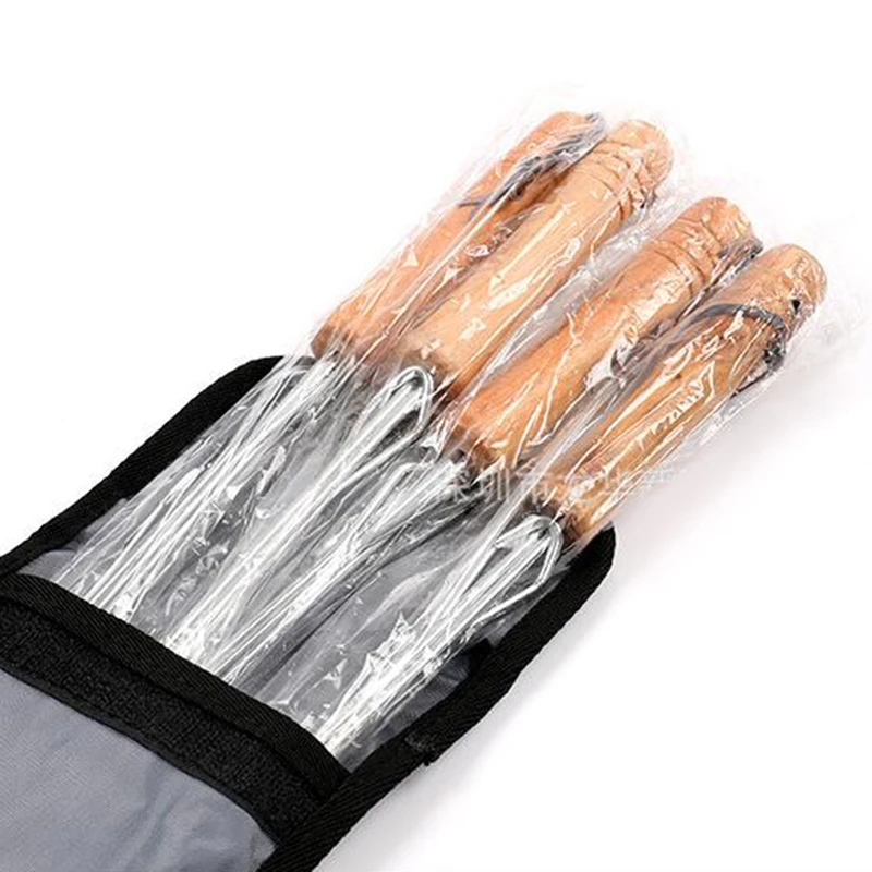 BGT 4Pcs/Set Stainless Steel BBQ Forks With Wood Handle Extensible Roasting Tools Outdoor Camping Accessories | Дом и сад