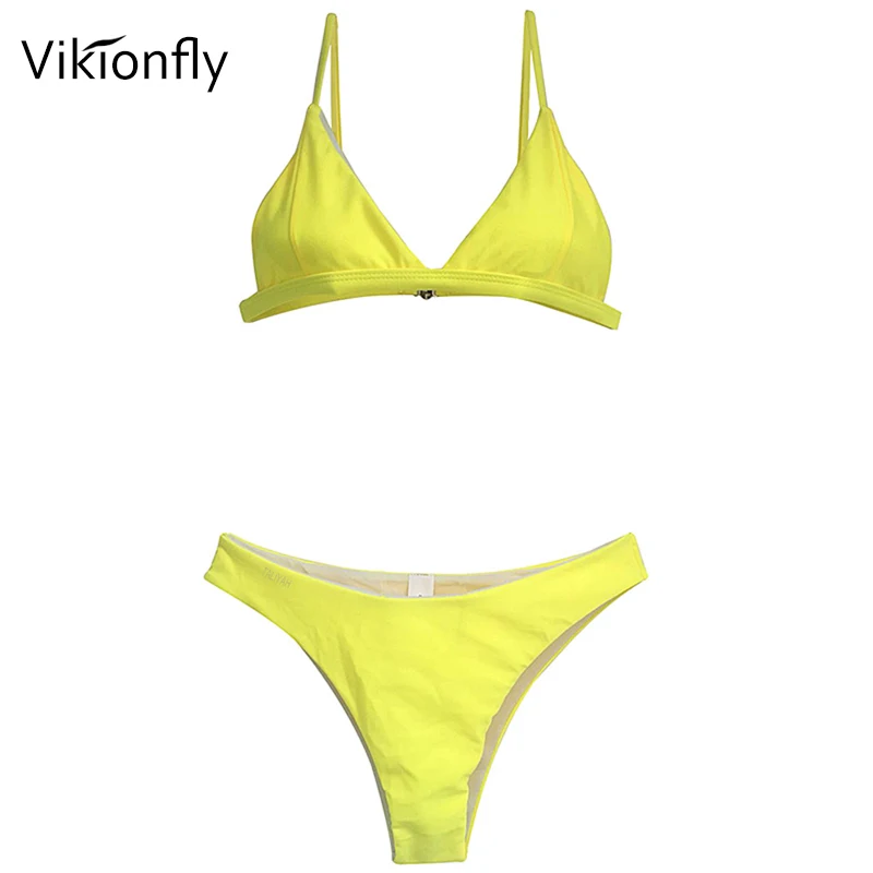 Пикантный мини бикини Vikionfly с лямкой на шее бразильский купальник Женский