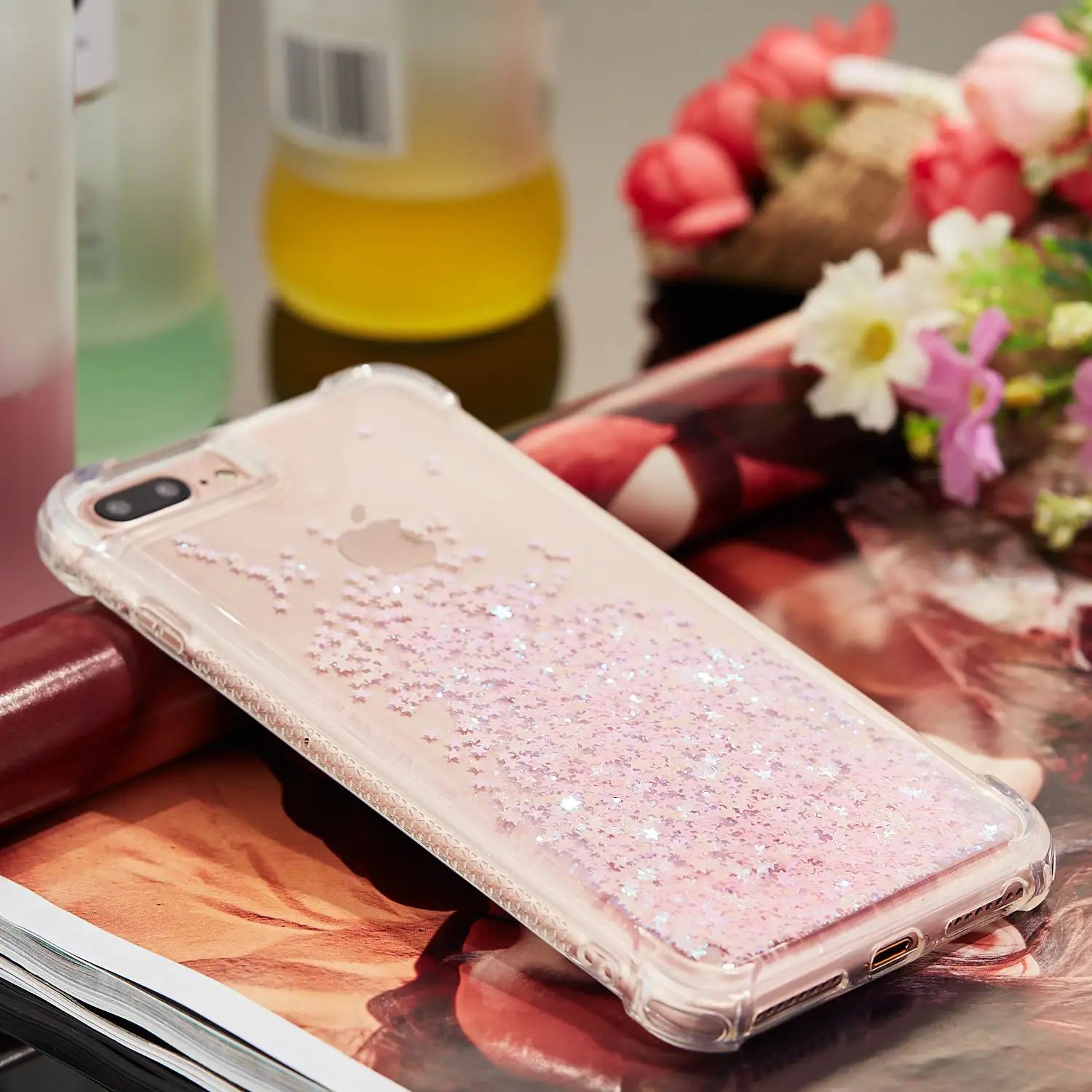 Роскошный блестящий чехол для iPhone 5 5S SE 6 6S 7 8 Plus X динамическая Жидкая силиконовая