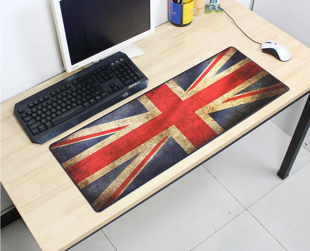 Лидер продаж винтажный игровой коврик для мыши простой удлиненный UKUSKorea флаг