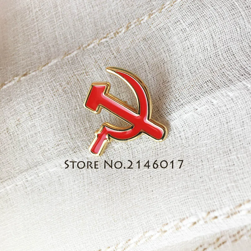 Военная брошь Sovjet sikkkel Hamer красная эмалированная 25 мм CCCP в русском стиле|Броши| |