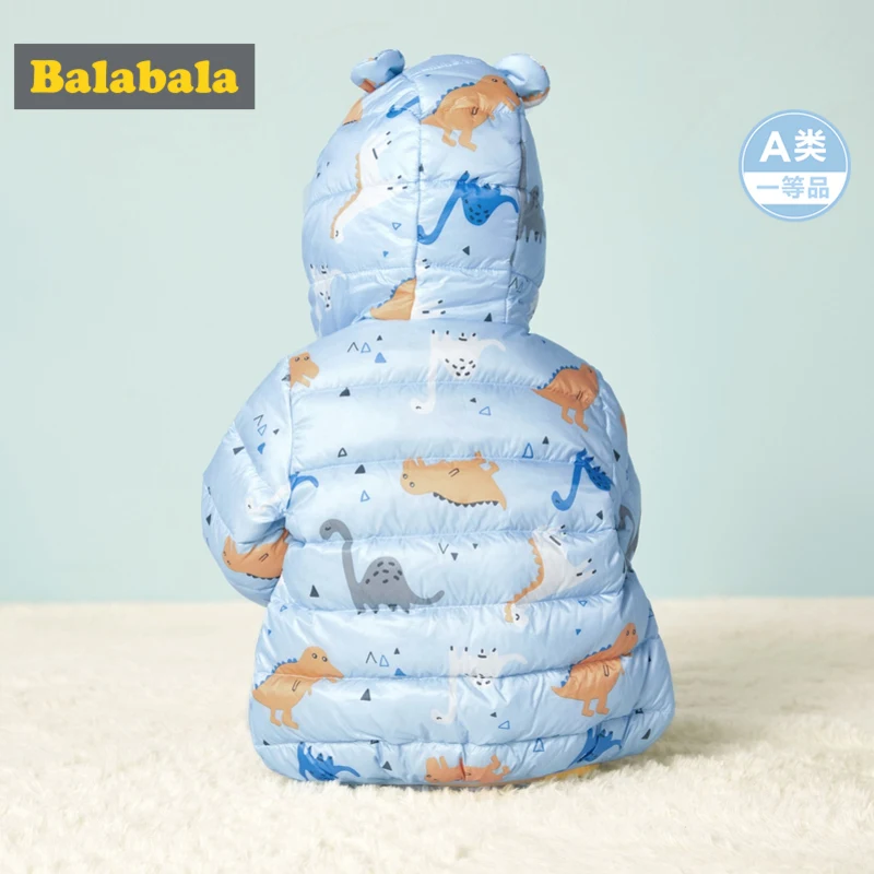 Balabala Infant Baby Lightweight Critter Down Jacket Printed Newborn Girl Boy Hooded Puffer with Zip Chinlon Lined | Детская одежда и