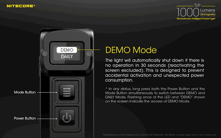 NITECORE TUP USB Перезаряжаемый 1000LM светодиодный революционный Интеллектуальный Карманный светильник фонарь-брелок из нержавеющей стали с батареей