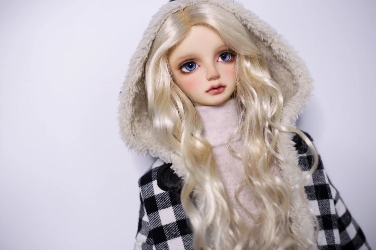 Одежда для кукол BJD подходит для 1/3 1/4 MSD DD, кардиган с капюшоном и пуговицами с отделкой из меха, аксессуары для кукол