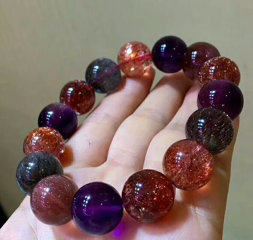 Подлинный натуральный Lepidocrocite кварц красный супер семь прямоугольные круглые