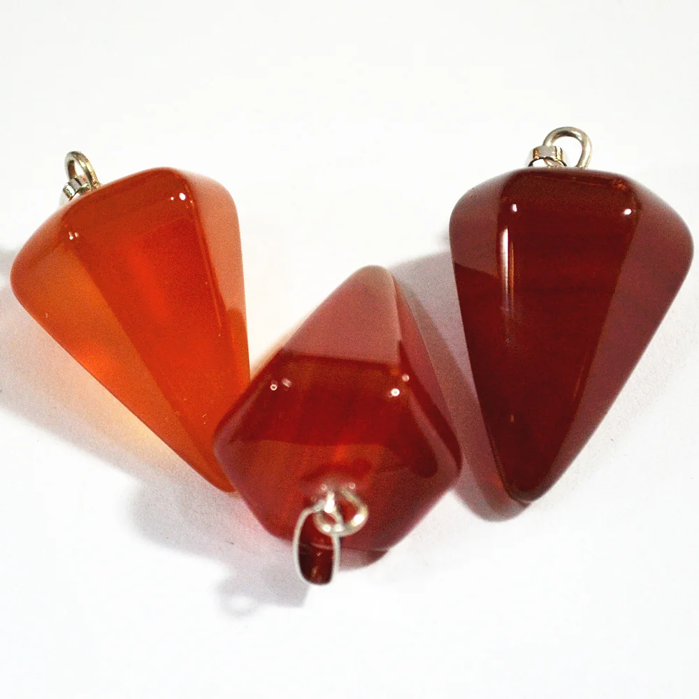 Модные подвески из натурального камня в форме пирамиды красный сердолический