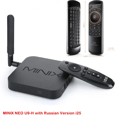 U9H and Russian i25 ТВ-приставка MINIX NEO U9-H+ NEO A3 Android 7,1 с голосовым входом, воздушной мышью, опционально, Восьмиядерный процессор Amlogic S912-H, 4K HDR, wifi, смарт-ТВ приставка - Цвет: U9H and Russian i25