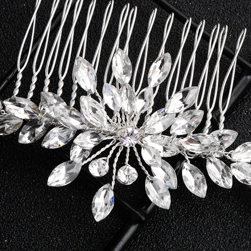 Ручная работа роскошный сплав расческа для волос стразы невесты свадебные