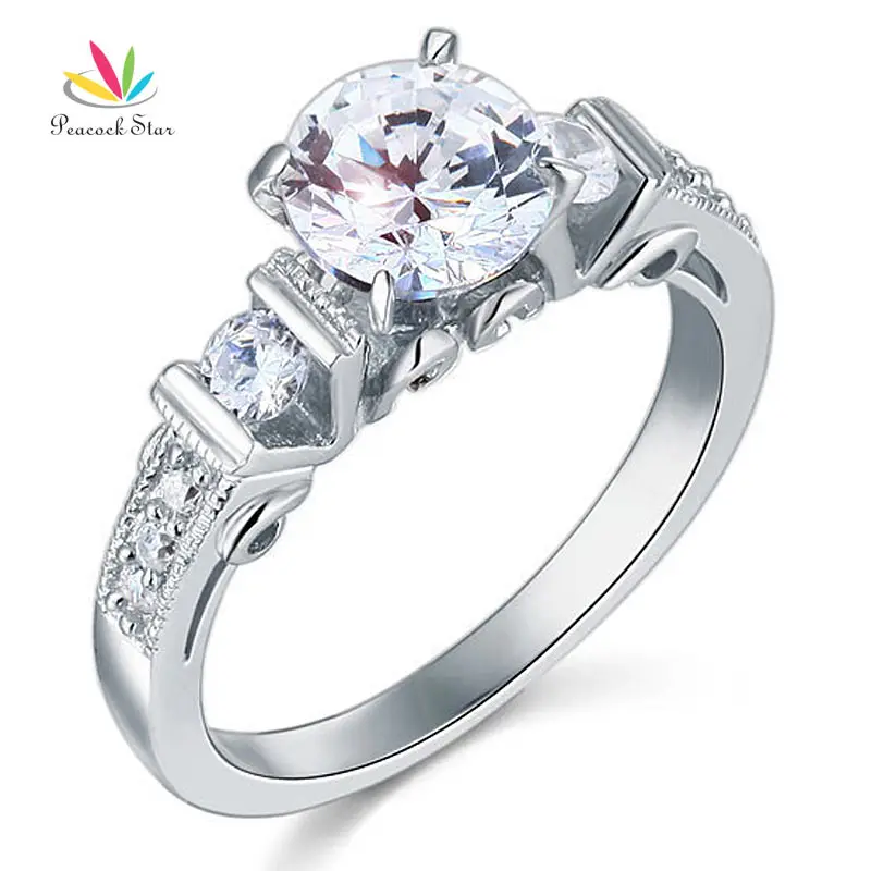 

Peacock Star 1.25 Carat Vintage Style Solid 925 Sterling Silver Bridal Wedding Engagement Ring Jewelry CFR8079