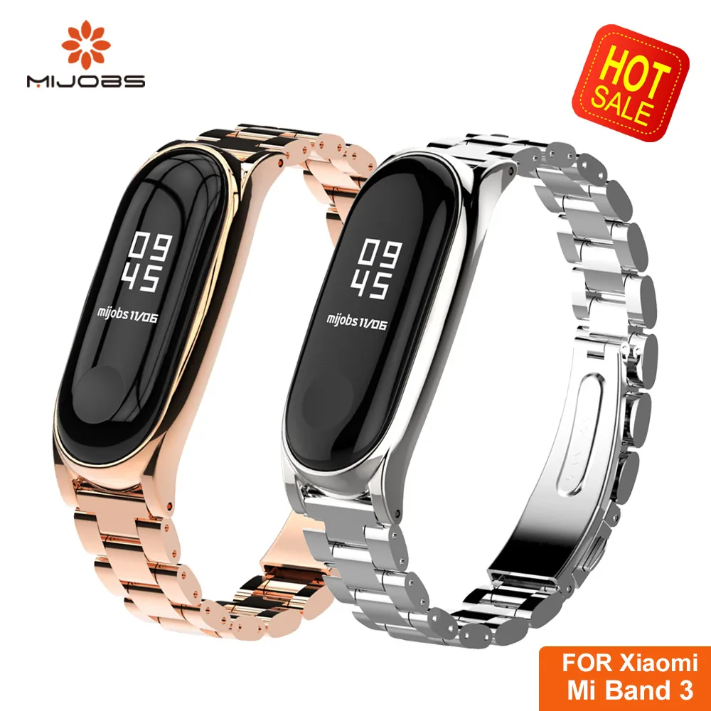 Mi Wriststraps Металл для Xiaomi mi группа 3 безвинтовое нержавеющая сталь умный