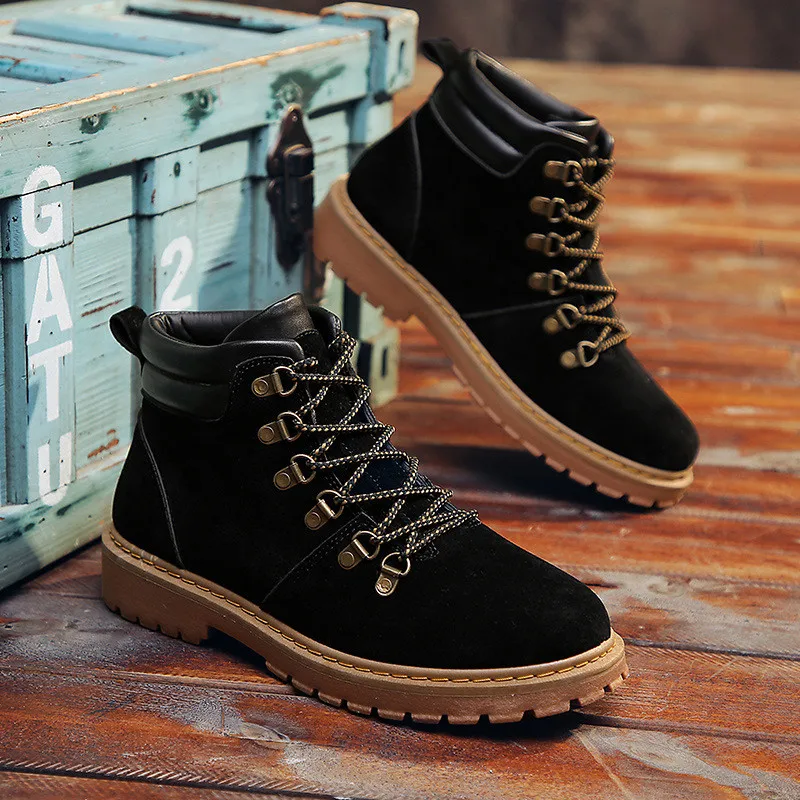 Men's retro straps Martin boots England artificial leather desert outdoor tooling men's shoes training military | Обувь