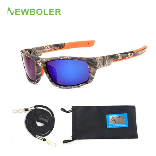 NEWBOLER, камуфляжные солнцезащитные очки, поляризационные, мужские очки для рыбалки, вождения, велоспорта, спортивные очки, oculos de sol, оборудование для рыбалки, очки - Цвет: No Box