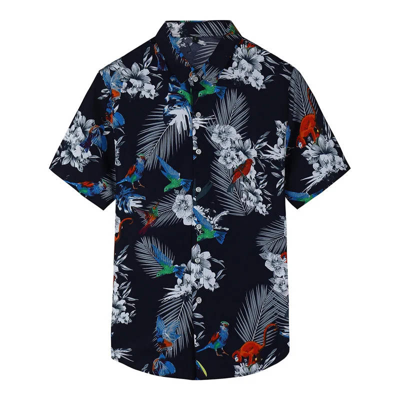 

Men's Shirt 2018 Summer Short Sleeve Floral Shirt Hawaiian Vacation Casual Large Size Shirt Men's Summer Large Size Casual Shirt