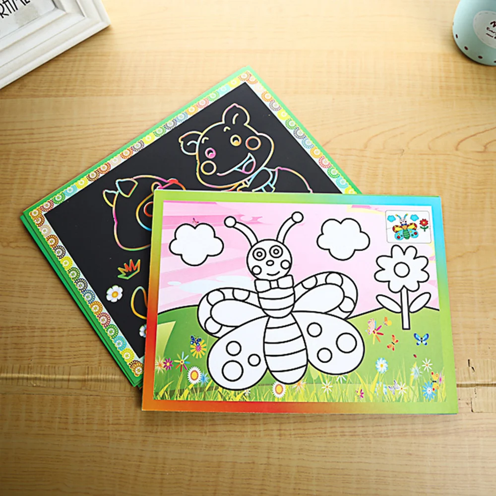 20pcs Small 15pcs Middle 10pcs Large 2 in 1 Magic Color Scratch Art Paper Coloring Cards Scraping Painting Children Drawing Toys | Игрушки и
