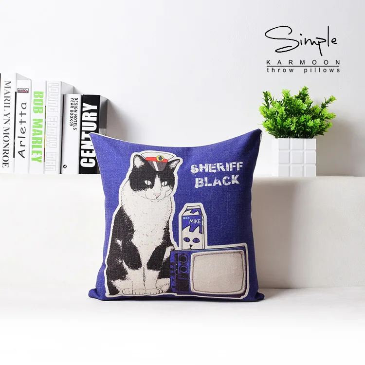 Хит продаж с принтом &quotпоп арт&quot чехол для подушки кошкой декоративные пледы