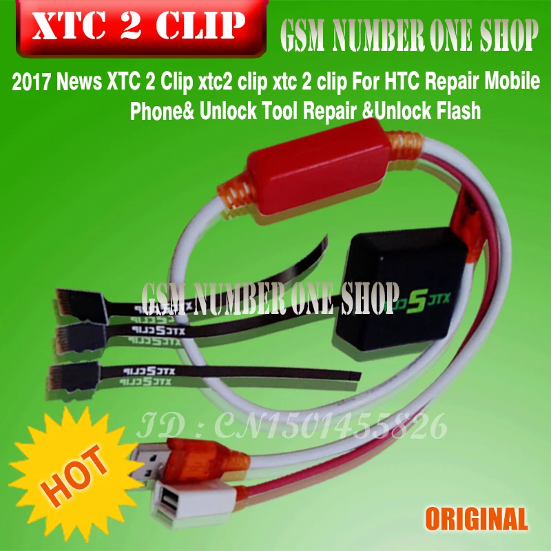 

100% Original NEW Xtc Clip 2 Box Xtc Clip 2 with Y type cable with 3 in 1 Flex cable for htc Free Shipping