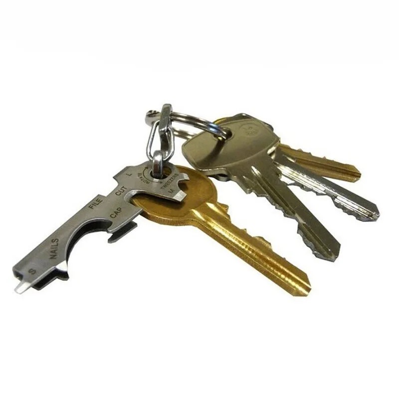 High quality multi-function outdoor sports keychain EDC pendant stainless steel 8-1 portable gadget | Инструменты