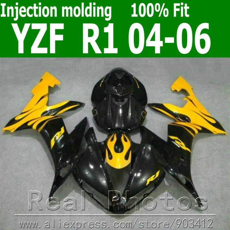 100% литья под давлением настроить обтекатель комплект для YAMAHA 2004 2005 2006 желто