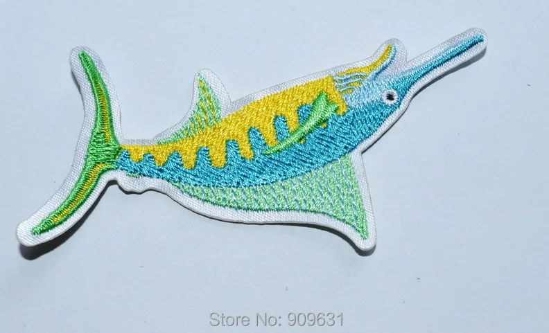 

30x Miami Marlins Marlin Fish blue yellow Patch Beach Decoration Embroidered Iron On Applique