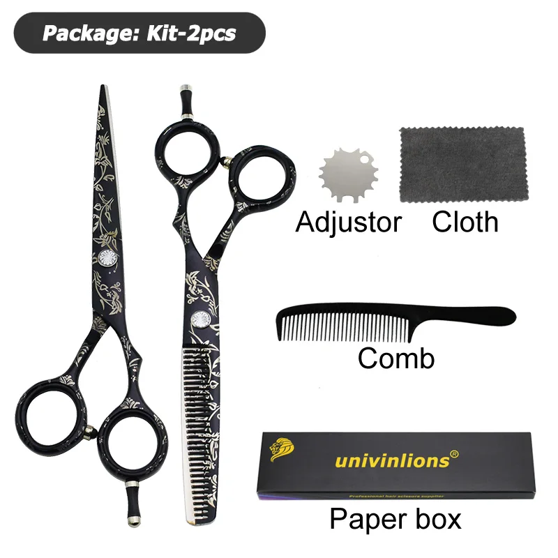 Univinlions накидка подарок 5,5 6," узор ножницы для волос парикмахер ciseaux coiffure филировочные ножницы японские ножницы Парикмахерская