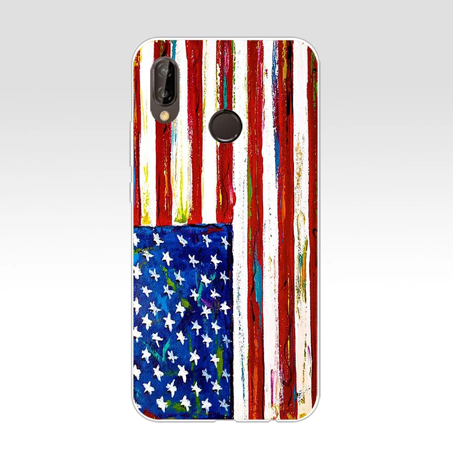 216AQ американский флаг США мягкий силиконовый чехол из ТПУ для huawei p 20 lite pro y6 2017 mate 10