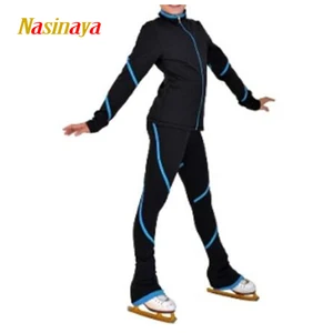 Индивидуальные костюмы для фигурного катания, куртка и штаны, длинные брюки для девочек, женские тренировочные костюмы патинаде для катания на коньках, теплая гимнастика 23