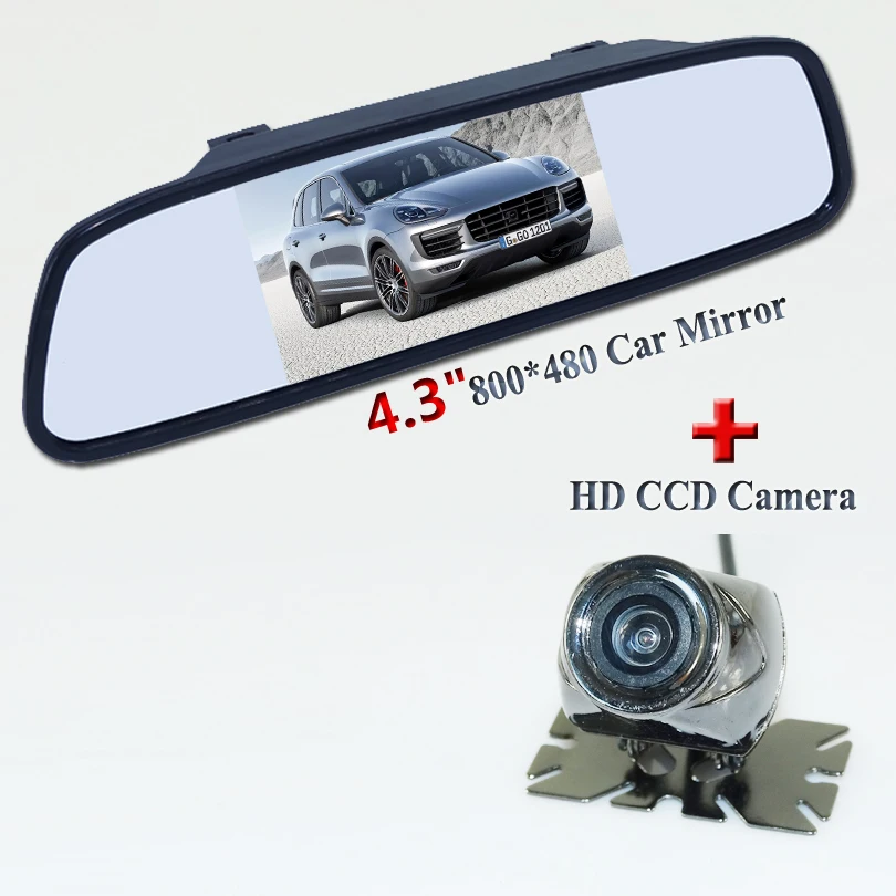 2 в 1 4 3 дюймов 800*480 автомобильный монитор заднего вида + HD CCD Автомобильная камера