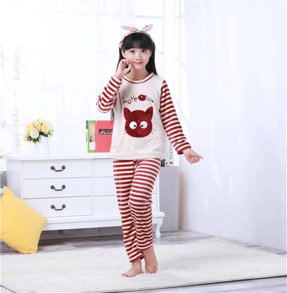 2019 Children Pajamas Clothing Sets Boys &amp Girls Cartoon Sleepwear Suit Kids Long-sleeve+pant 2 piece Pijamas 2-14 Years | Детская