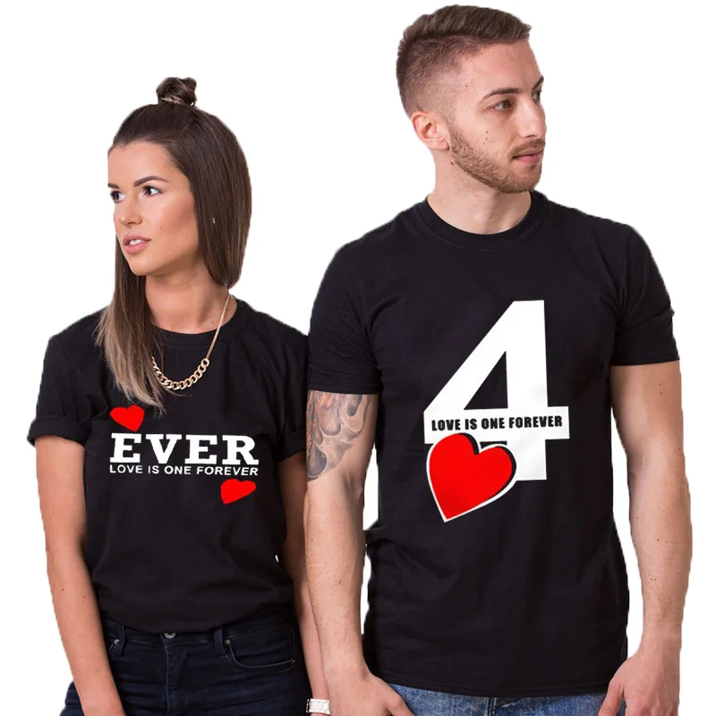 EnjoytheSpirit/одинаковая футболка унисекс для пары Love Is One Forever 4 Ever повседневный мягкий