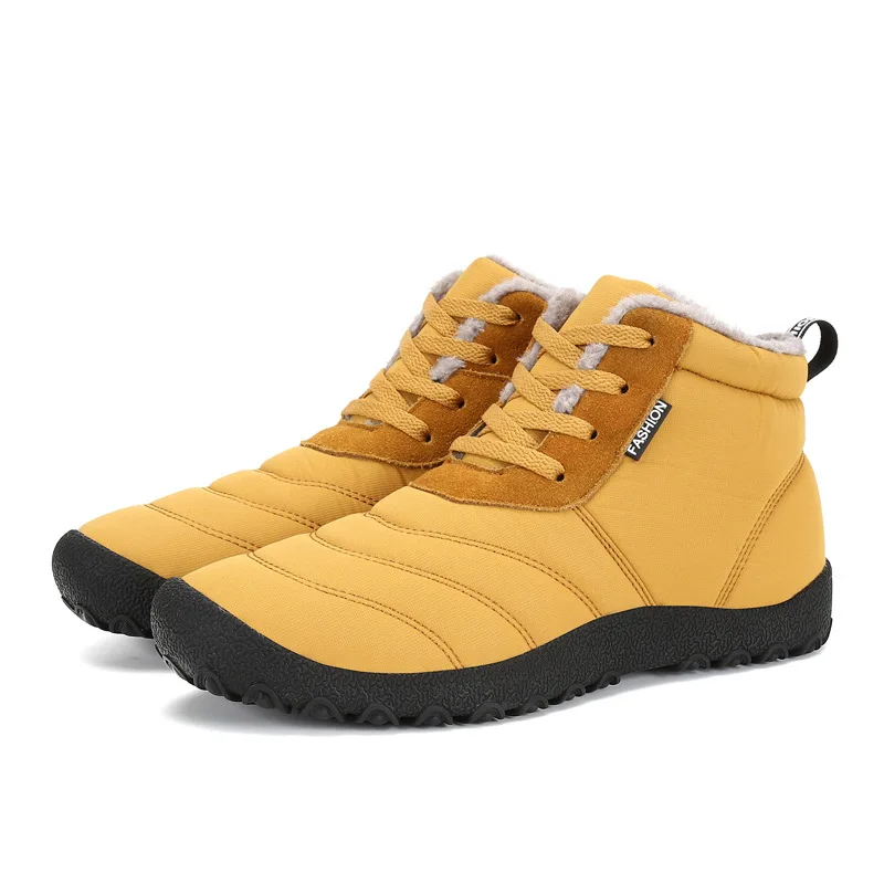 2018 Men Snow Boots Solid Color Warming Fabric Slip-on Ankle For Male Winter Outdoor Shoes Plus Size 35-46 | Обувь