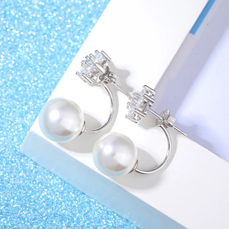 Новые модные серьги гвоздики из стерлингового серебра 925 пробы с снежным