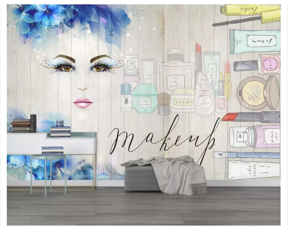 

beibehang High-end atmospheric personality wallpaper Europe and the United 3d States fashion beauty shop background papier peint
