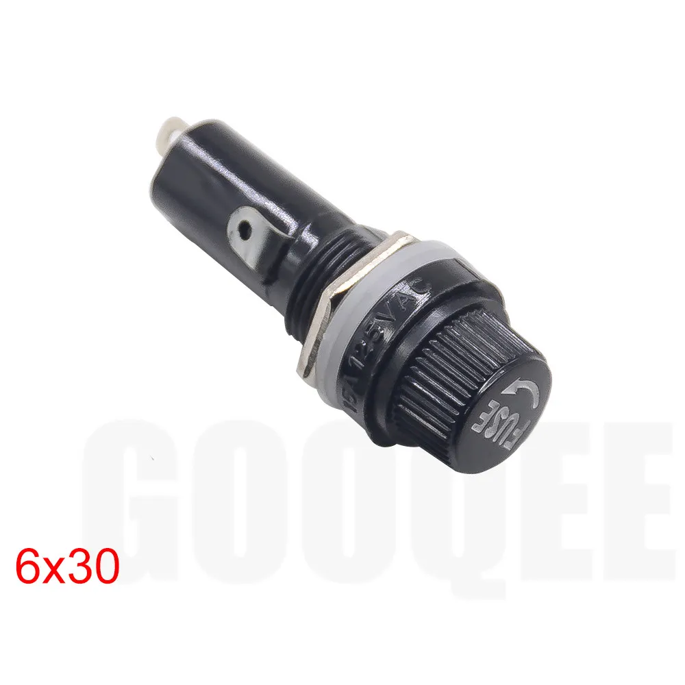 6x30 5 шт./лот 5*20 мм 6*30 мм стеклянные держатели предохранителей 5x20 6x30 гнездо страховой трубки держатель предохранителя для страховой панели держатель предохранителя - Цвет: 6x30