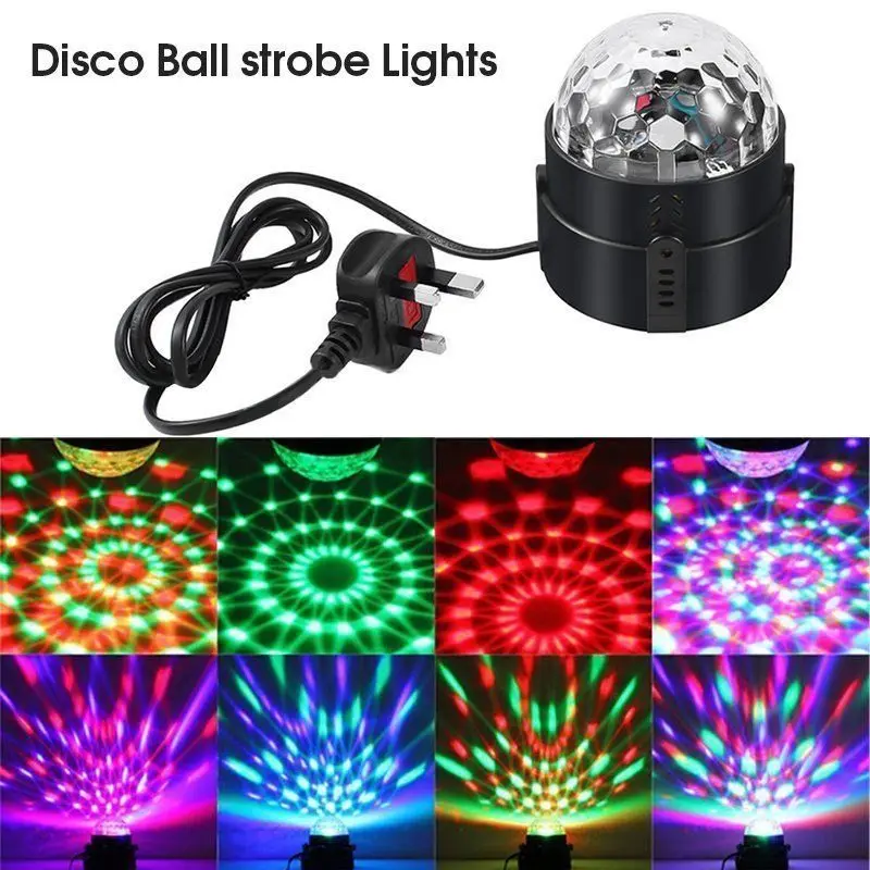 2 шт. мини пульт дистанционного управления RGB светодиодный кристалл магический вращающийся шар сценический светильник s звуковая активация диско-светильник для рождественской вечеринки EU/US/UK Plug